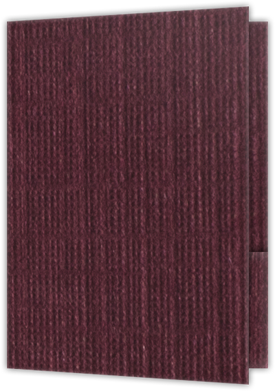 Burgundy Linen 100lb 9 x 12 Two Pocket Folders with 4 Inch Curved Pockets
