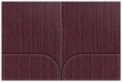 Burgundy Linen 100lb 9 x 12 Two Pocket Folders with 4 Inch Curved Pockets
