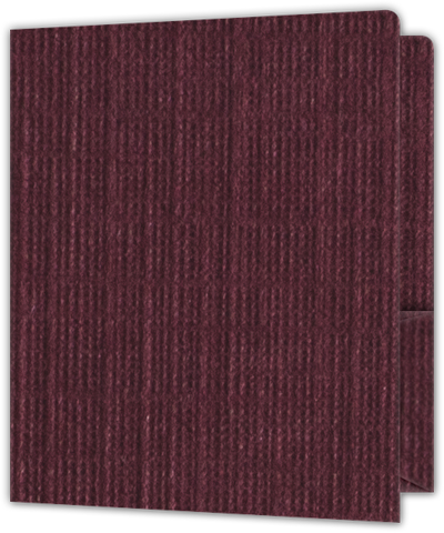 Burgundy Linen 100lb 9 x 12 Two Pocket Round Corner Folders with 4 1/4 Inch Pocket