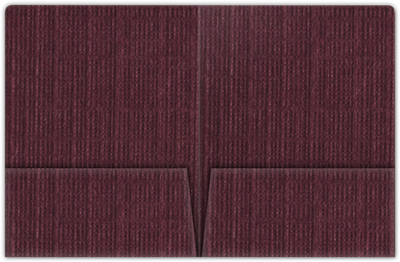 Burgundy Linen 100lb 9 x 12 Two Pocket Round Corner Folders with 4 1/4 Inch Pocket