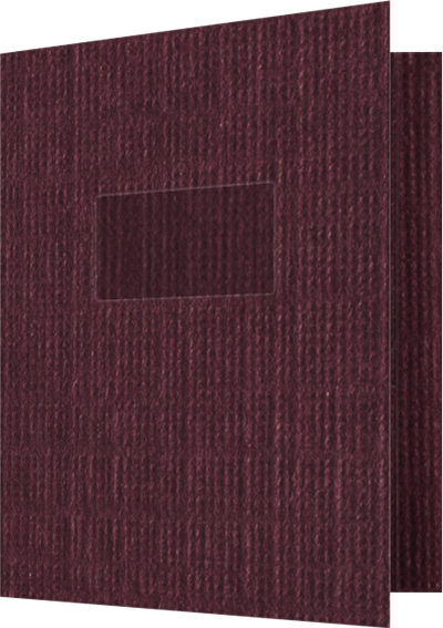 Burgundy Linen 100lb 9 1/2 x 11 3/4 Two Pocket Folders with 4 1/2 Inch Pockets and 1 Inch Reinforced Top and Edges