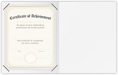 Burgundy Semi-Gloss 14pt C1S 9 1/2 x 12 Landscape or Portrait Certificate Holders with Square Corner Slits (Holds 8 1/2 x 11 Certificate)