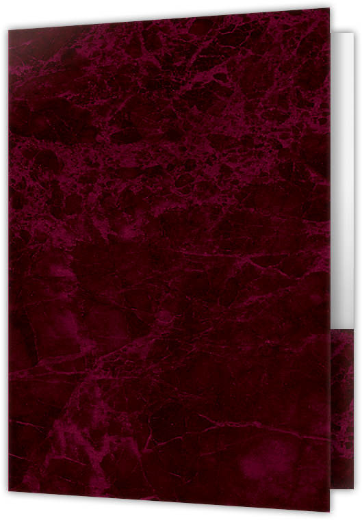 Burgundy Semi-Gloss 14pt C1S 6 x 9 Two Pocket Half Size Folders with 3 Inch Pockets