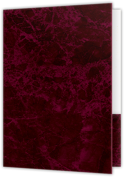 Burgundy Semi-Gloss 14pt C1S 9 x 12 Two Pocket Folders with 4 Inch Curved Pockets