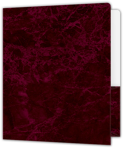 Burgundy Semi-Gloss 14pt C1S 9 x 12 Two Pocket Round Corner Folders with 4 1/4 Inch Pocket