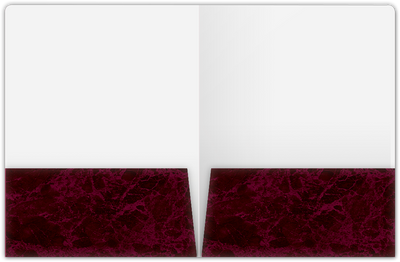 Burgundy Semi-Gloss 14pt C1S 9 x 12 Two Pocket Round Corner Folders with 4 1/4 Inch Pocket