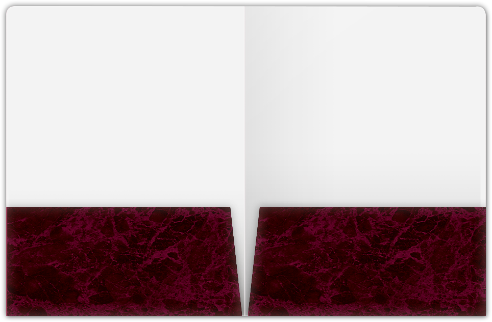 Burgundy Semi-Gloss 14pt C1S 9 x 12 Two Pocket Round Corner Folders with 4 1/4 Inch Pocket
