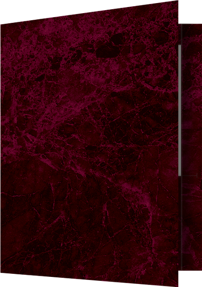 Burgundy Semi-Gloss 14pt C1S 9 1/2 x 11 3/4 Two Pocket Folders with 4 1/2 Inch Pockets and 1 Inch Reinforced Top and Edges