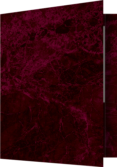 Burgundy Semi-Gloss 14pt C1S 9 1/2 x 11 3/4 Two Pocket Folders with 4 1/2 Inch Pockets and 1 Inch Reinforced Top and Edges