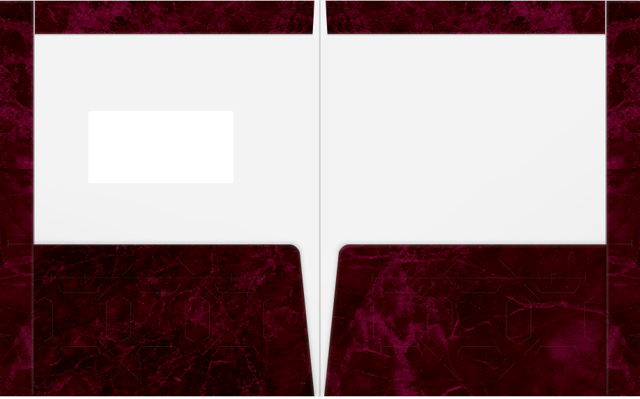 Burgundy Semi-Gloss 14pt C1S 9 1/2 x 11 3/4 Two Pocket Folders with 4 1/2 Inch Pockets and 1 Inch Reinforced Top and Edges