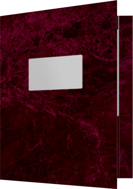 Burgundy Semi-Gloss 14pt C1S 9 1/2 x 11 3/4 Two Pocket Folders with 4 1/2 Inch Pockets and 1 Inch Reinforced Top and Edges