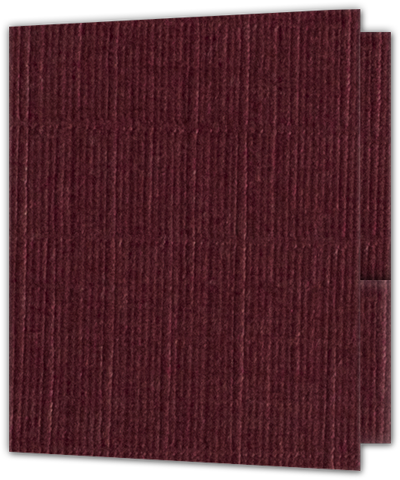Burgundy Linen 80lb 9 x 12 Two Pocket Folders with 4 Inch Round Corner Pockets