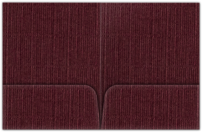 Burgundy Linen 80lb 9 x 12 Two Pocket Folders with 4 Inch Round Corner Pockets