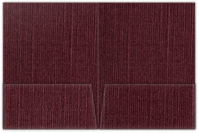 Burgundy Linen 80lb 9 x 12 Two Pocket Folders with 4 Inch Pockets