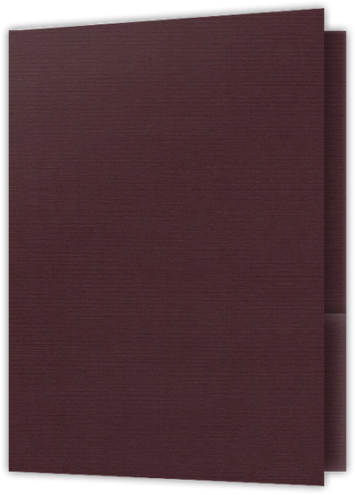 Merlot Linen 100lb 9 x 12 Two Pocket Folders with 4 Inch Pockets