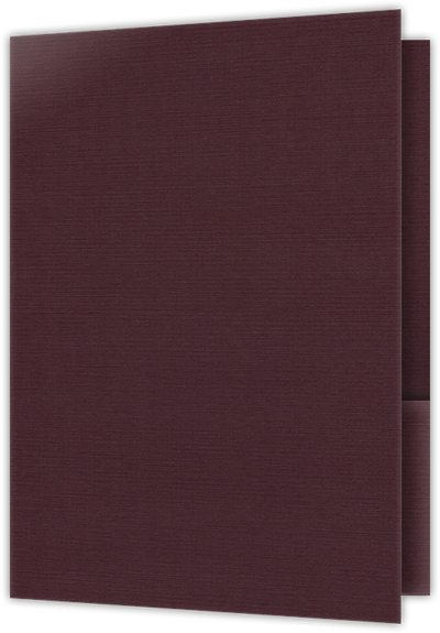 Merlot Linen 100lb 6 x 9 Two Pocket Half Size Folders with 3 Inch Pockets