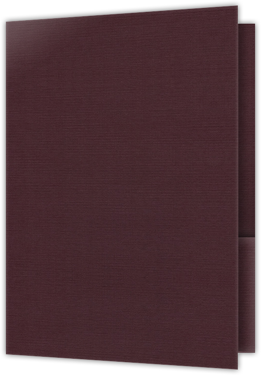 Merlot Linen 100lb 6 x 9 Two Pocket Half Size Folders with 3 Inch Pockets