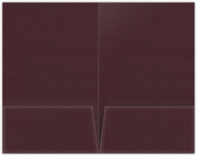 Merlot Linen 100lb 6 x 9 Two Pocket Half Size Folders with 3 Inch Pockets