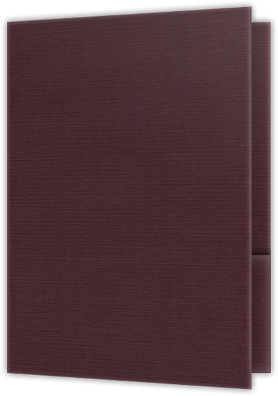 Merlot Linen 100lb 9 x 12 Two Pocket Folders with 4 Inch Curved Pockets