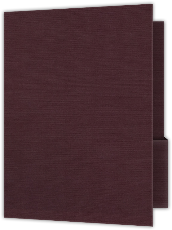 Merlot Linen 100lb 9 x 12 Two Pocket Folders with 4 1/4 Inch Deep Box Pockets and 1/4 Inch Expansion with Double Score Spine