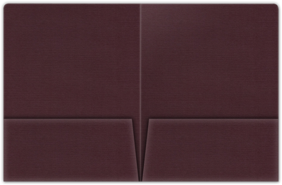 Merlot Linen 100lb 9 x 12 Two Pocket Round Corner Folders with 4 1/4 Inch Pocket