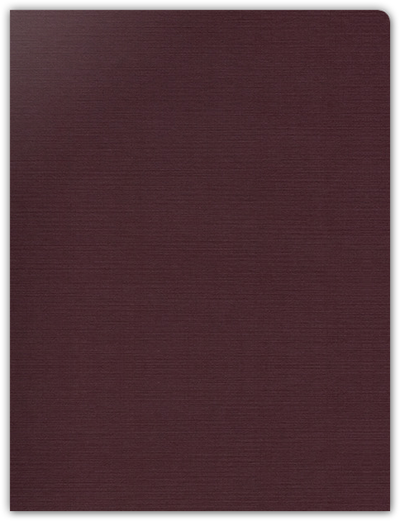 Merlot Linen 100lb 9 x 12 Two Pocket Round Corner Folders with 4 1/4 Inch Pocket