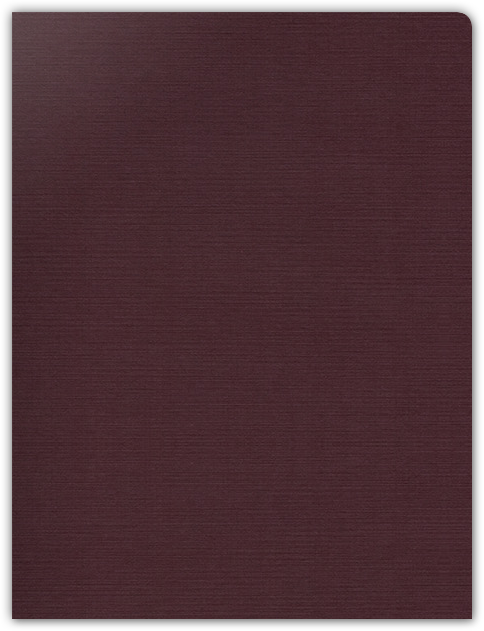 Merlot Linen 100lb 9 x 12 Two Pocket Round Corner Folders with 4 1/4 Inch Pocket
