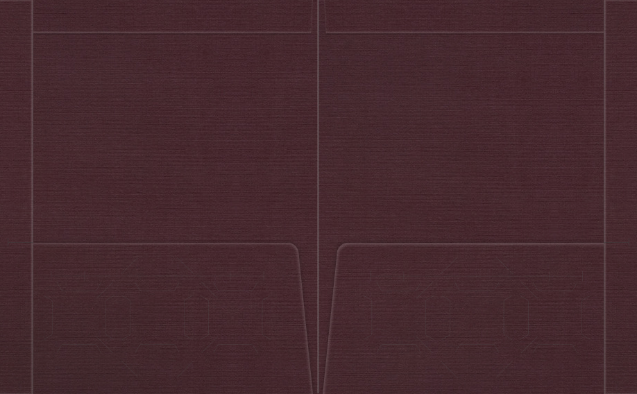 Merlot Linen 100lb 9 1/2 x 11 3/4 Two Pocket Folders with 4 1/2 Inch Pockets and 1 Inch Reinforced Top and Edges