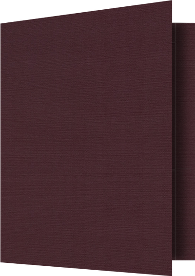 Merlot Linen 100lb 9 1/2 x 11 3/4 Two Pocket Folders with 4 1/2 Inch Pockets and 1 Inch Reinforced Top and Edges