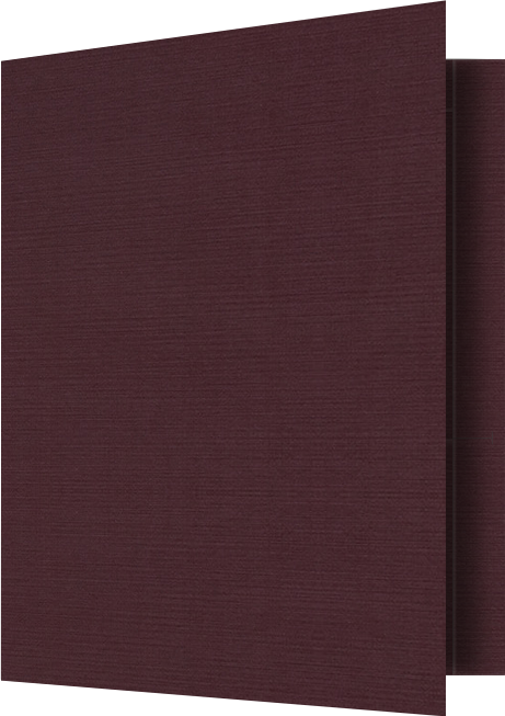 Merlot Linen 100lb 9 1/2 x 11 3/4 Two Pocket Folders with 4 1/2 Inch Pockets and 1 Inch Reinforced Top and Edges