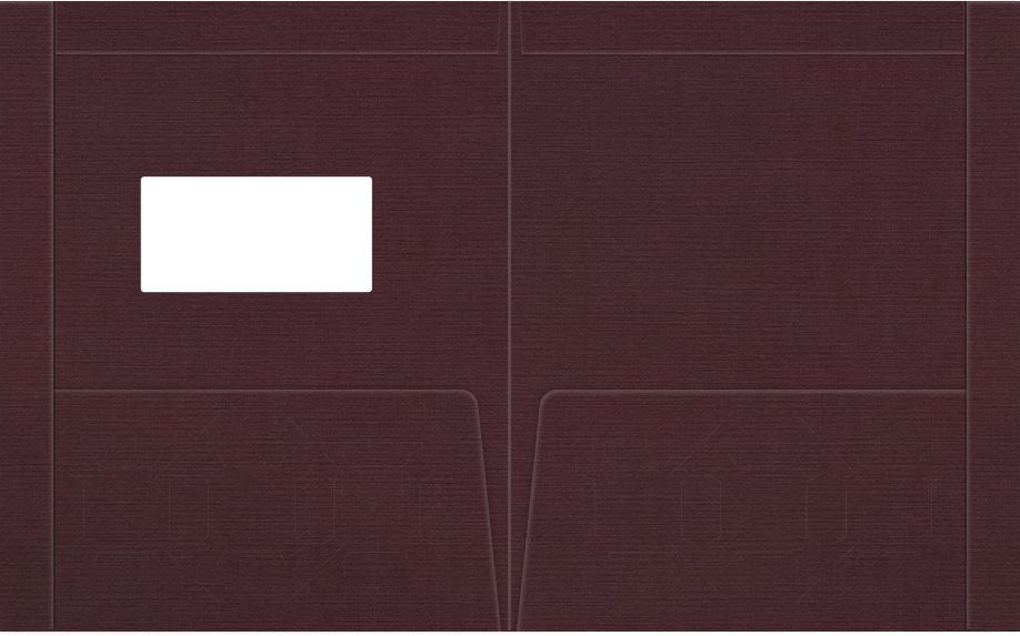 Merlot Linen 100lb 9 1/2 x 11 3/4 Two Pocket Folders with 4 1/2 Inch Pockets and 1 Inch Reinforced Top and Edges
