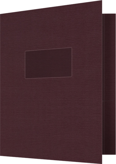 Merlot Linen 100lb 9 1/2 x 11 3/4 Two Pocket Folders with 4 1/2 Inch Pockets and 1 Inch Reinforced Top and Edges