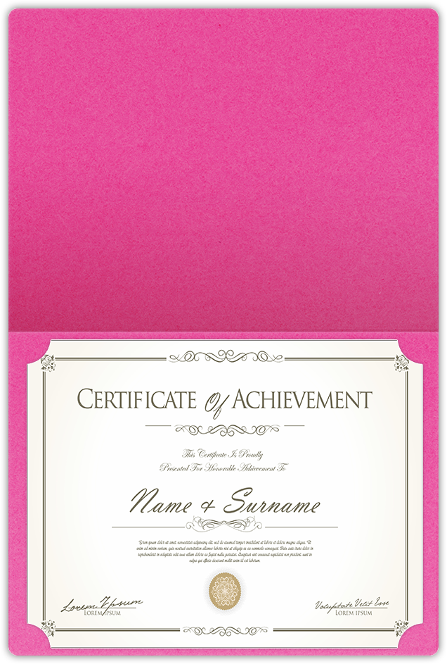Razzle Berry Vellum 100lb 9 1/2 x 12 Landscape or Portrait Certificate Holders with Rounded Corner Slits