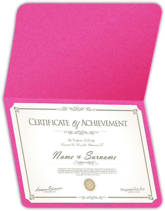 Razzle Berry Vellum 100lb 9 1/2 x 12 Landscape or Portrait Certificate Holders with Rounded Corner Slits