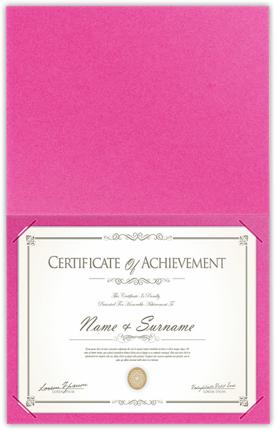 Razzle Berry Vellum 100lb 9 1/2 x 12 Landscape or Portrait Certificate Holders with Square Corner Slits (Holds 8 1/2 x 11 Certificate)