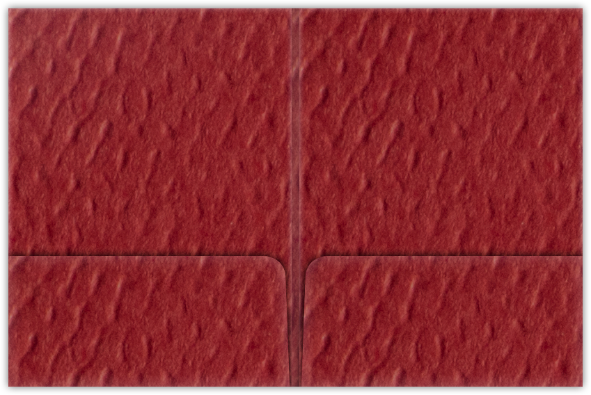Red Felt 80lb 9 x 12 Two Pocket Folders with 4 Inch Round Corner Pockets and 1/4 Inch Expansion with Double Score Spine