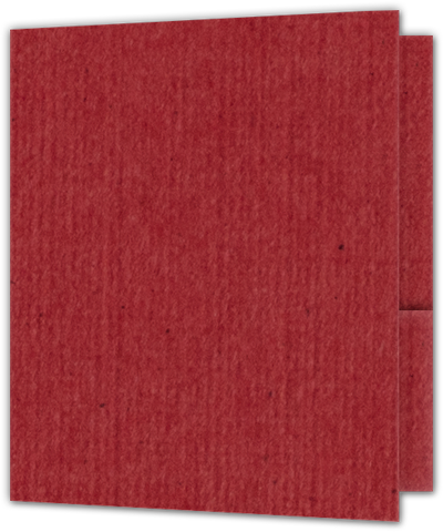 Red Linen 80lb 9 x 12 Two Pocket Folders with 4 Inch Round Corner Pockets