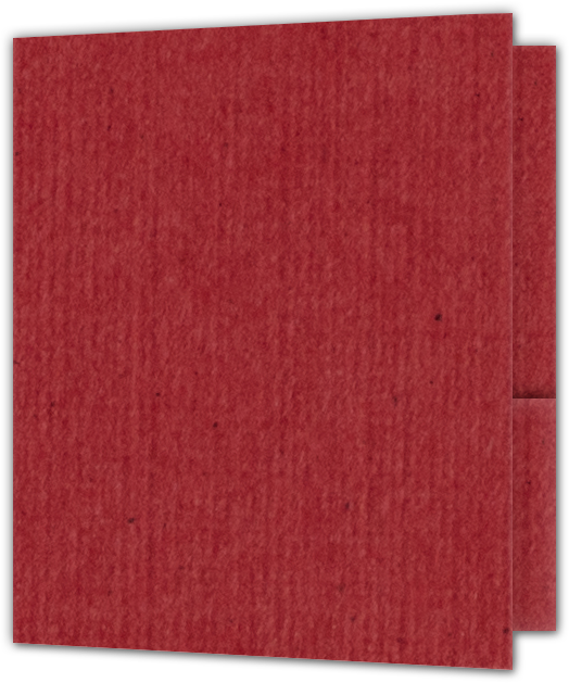 Red Linen 80lb 9 x 12 Two Pocket Folders with 4 Inch Round Corner Pockets