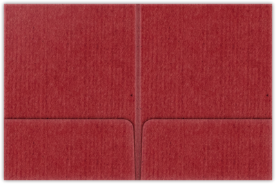 Red Linen 80lb 9 x 12 Two Pocket Folders with 4 Inch Round Corner Pockets and 1/4 Inch Expansion with Double Score Spine