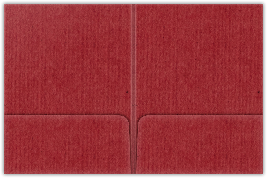 Red Linen 80lb 9 x 12 Two Pocket Folders with 4 Inch Round Corner Pockets and 1/4 Inch Expansion with Double Score Spine