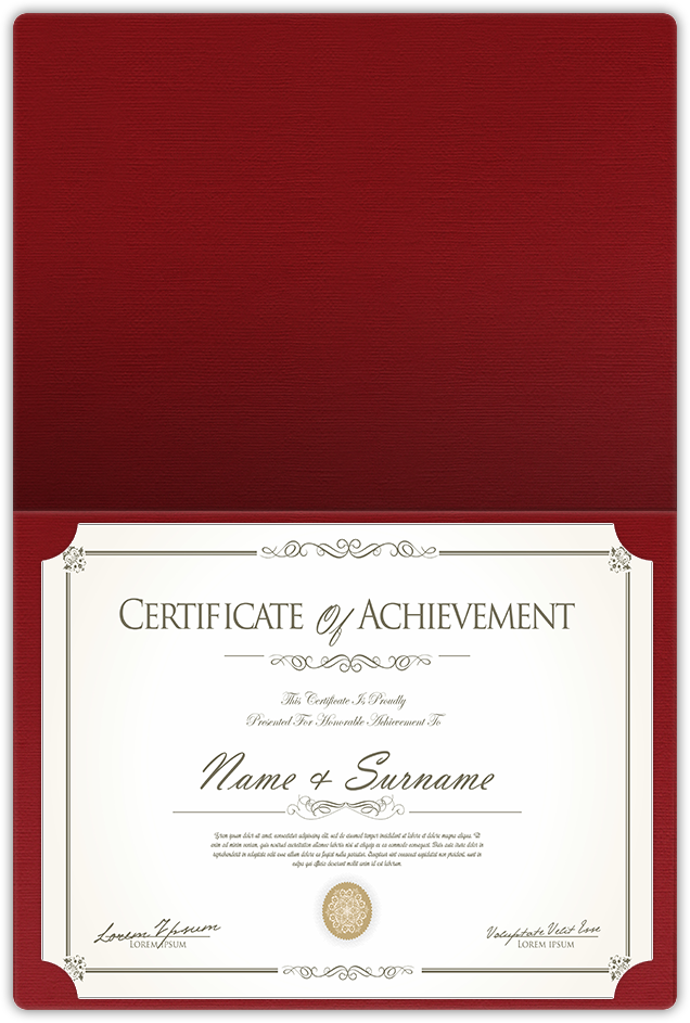 Red Hopsack 90lb 9 1/2 x 12 Landscape or Portrait Certificate Holders with Rounded Corner Slits