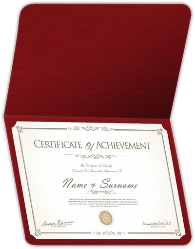 Red Hopsack 90lb 9 1/2 x 12 Landscape or Portrait Certificate Holders with Rounded Corner Slits
