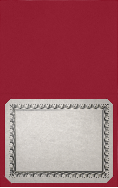 Red Hopsack 90lb 9 1/2 x 12 Landscape or Portrait Certificate Holders with Square Corner Slits (Holds 8 1/2 x 11 Certificate)