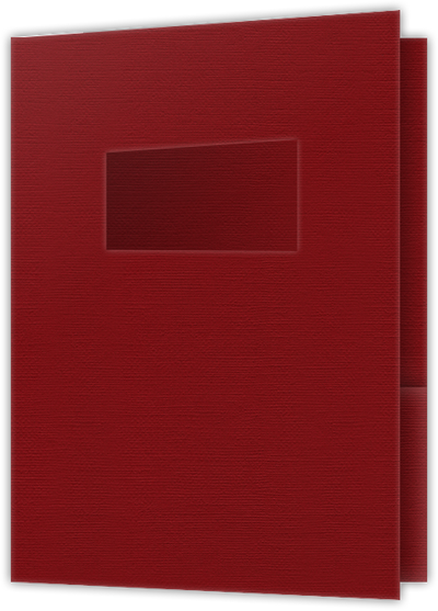 Red Hopsack 90lb 9 x 12 Two Pocket Folders with 4 Inch Pockets and 2 x 4 Window