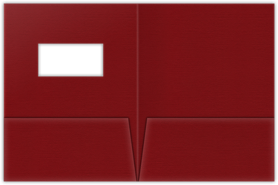 Red Hopsack 90lb 9 x 12 Two Pocket Folders with 4 Inch Pockets and 2 x 4 Window