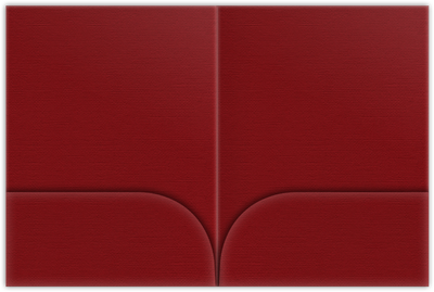 Red Hopsack 90lb 9 x 12 Two Pocket Folders with 4 Inch Curved Pockets