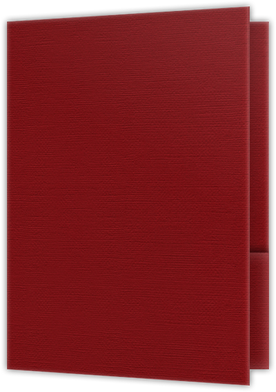 Red Hopsack 90lb 9 x 12 Two Pocket Folders with 4 Inch Curved Pockets