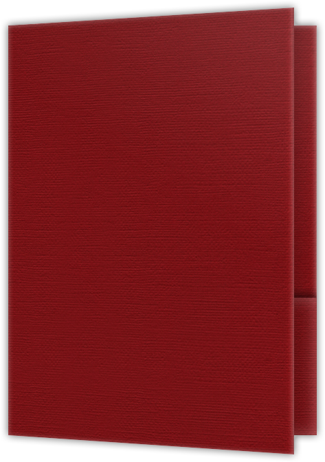Red Hopsack 90lb 9 x 12 Two Pocket Folders with 4 Inch Curved Pockets