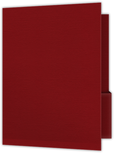 Red Hopsack 90lb 9 x 12 Two Pocket Folders with 4 1/4 Inch Deep Box Pockets and 1/4 Inch Expansion with Double Score Spine