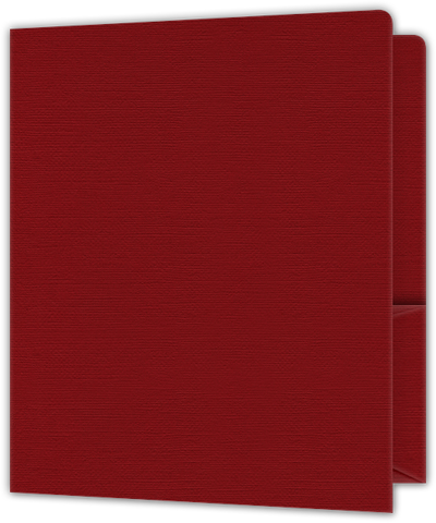 Red Hopsack 90lb 9 x 12 Two Pocket Round Corner Folders with 4 1/4 Inch Pocket